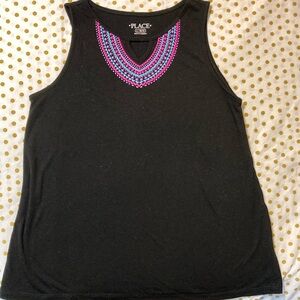 Children’s Place girls size Large 10 - 12 black sleeveless top